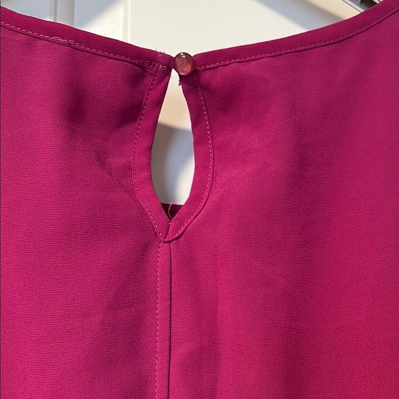 Raspberry High-Low Flutter Sleeve Dress - Picture 4 of 4